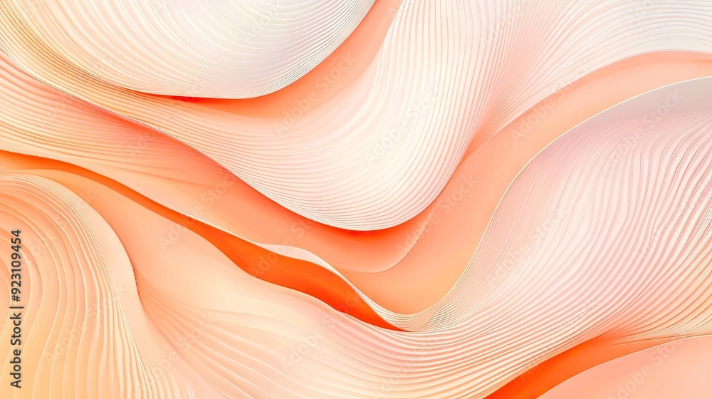 Poster abstract peach background featuring elegant wavy lines, ideal for a modern and appealing vector illu