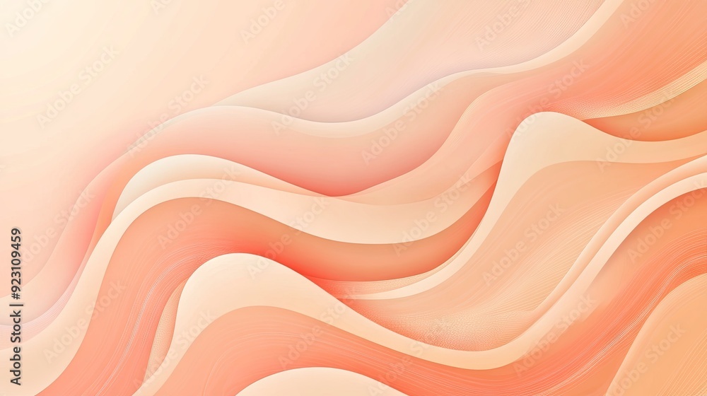 Poster abstract peach background featuring elegant wavy lines, ideal for a modern and appealing vector illu