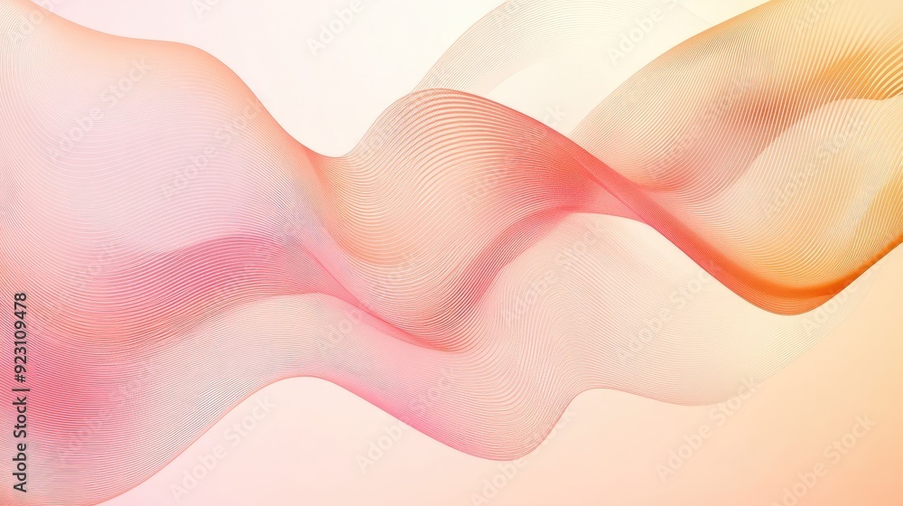 Poster abstract peach background featuring elegant wavy lines, ideal for a modern and appealing vector illu
