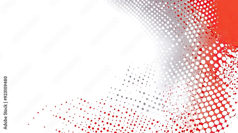 Poster abstract red and gray pattern on a white background, featuring ample blank space for text or graphic