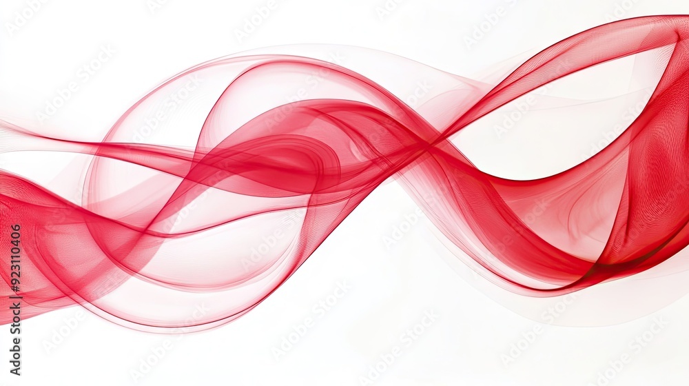 Poster artistic red curve pattern against a crisp white background. perfect for adding a touch of sophistic