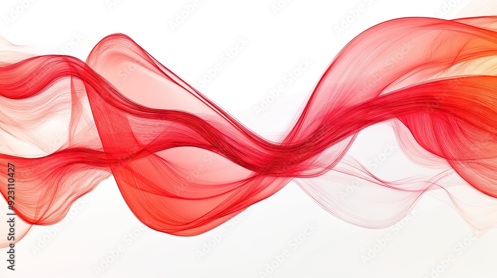 Aufkleber artistic red curve pattern against a crisp white background. perfect for adding a touch of sophistic