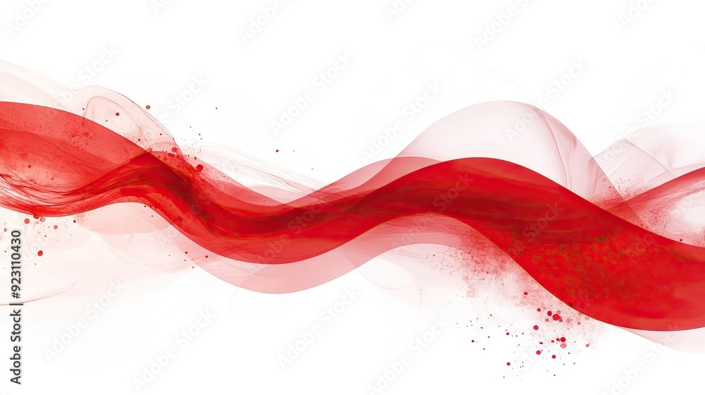 Poster artistic red curve pattern against a crisp white background. perfect for adding a touch of sophistic