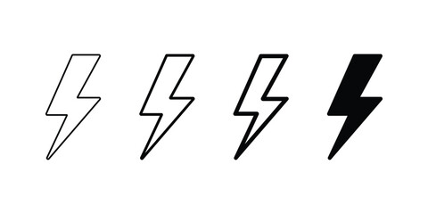 Lightning icon vector. Electric bolt flash icon. Power energy symbol. Thunder icon.