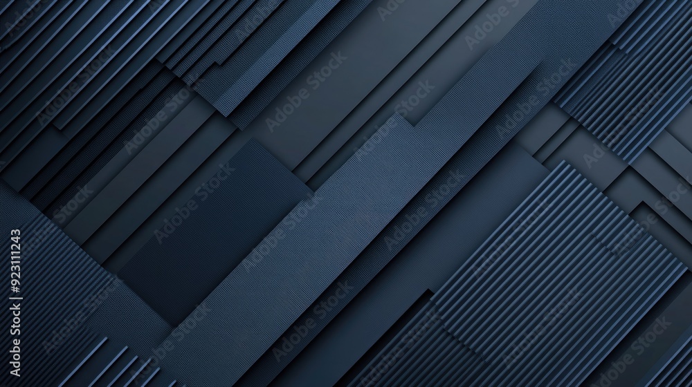 Fototapete blue-grey shadow lines in a geometric pattern create a modern, futuristic background. the abstract d