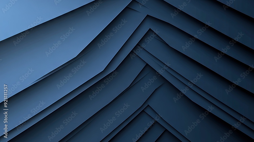 Fototapete blue-grey shadow lines in a geometric pattern create a modern, futuristic background. the abstract d