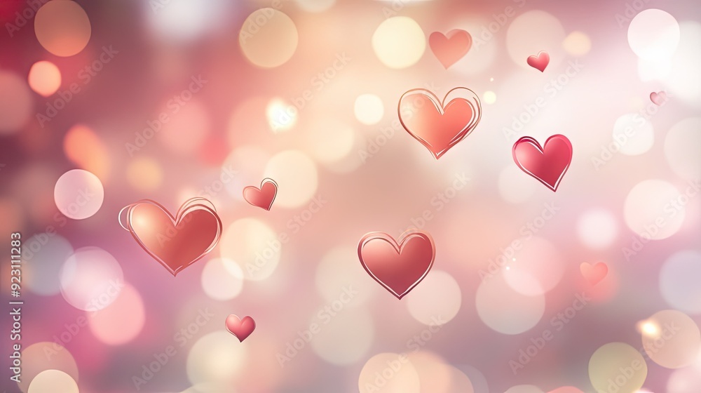 Poster blurred valentine's day background in eps 10 vector design, showcasing pink and red hues with a soft