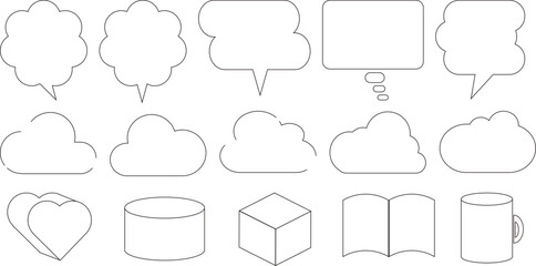 Obraz premium dialogue box silhouette vector set