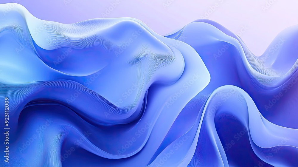 Poster calming blue abstract background with fluid shapes and gentle gradient transitions. ideal for soothi