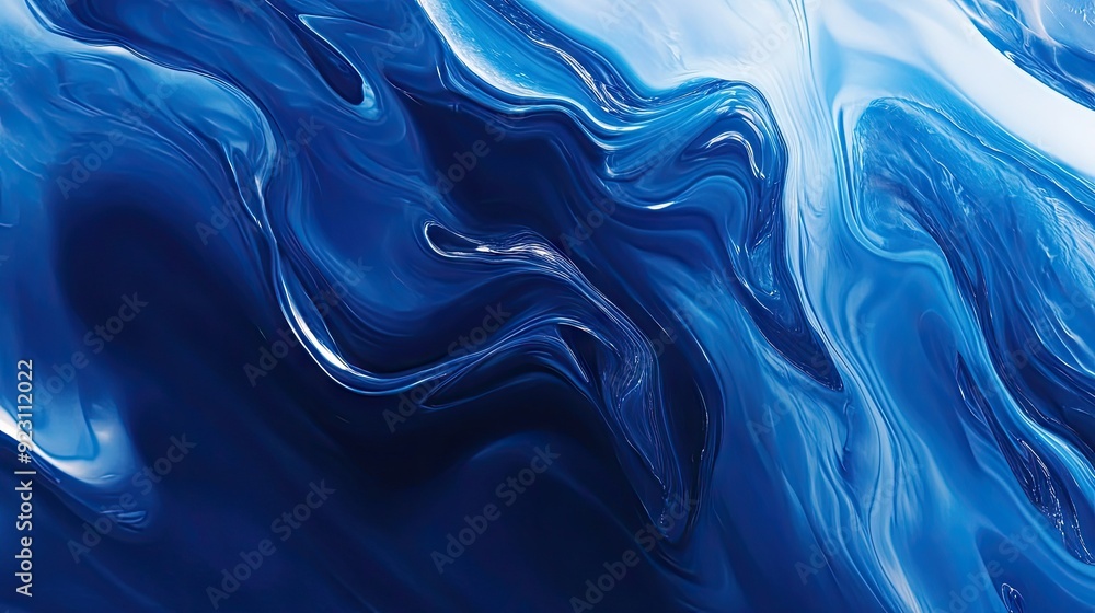 Poster calming blue abstract background with fluid shapes and gentle gradient transitions. ideal for soothi