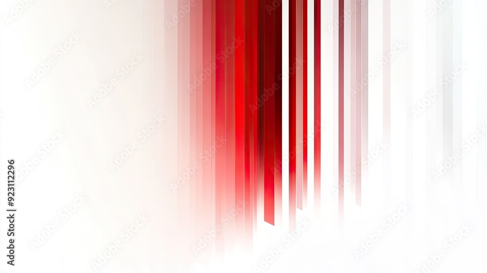 Poster clean and vibrant abstract background featuring red and white stripes on a gradient white background