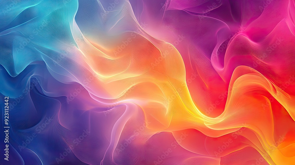Poster colorful abstract background with a mix of warm and cool tones creating a balanced and engaging visu