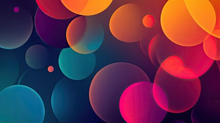 Colorful abstract background with a mix of geometric circles and smooth gradients. Perfect for adding a touch of creativity to websites, posters, and advertising.