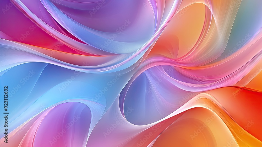 Poster colorful abstract background with smooth, flowing curves and blended hues. great for creating a sens