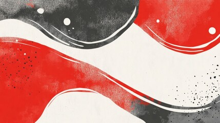 Contemporary abstract illustration with red, gray, and white colors, providing a clean and spacious layout for text or visuals. Ideal for banners, presentations, and design templates.