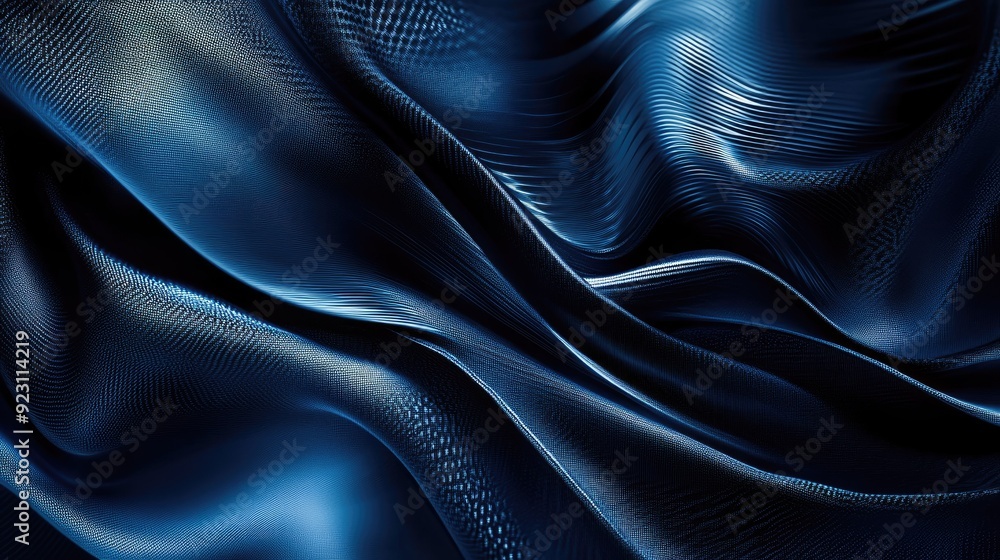 Poster deep blue abstract background with intricate geometric patterns and a touch of metallic sheen. great