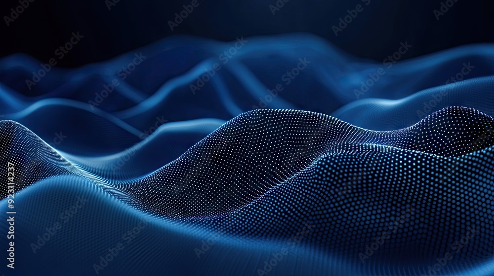Poster deep blue abstract background with intricate geometric patterns and a touch of metallic sheen. great