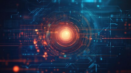 Obraz premium Digital abstract background for Big Data featuring futuristic technology and hand-drawn art. Emphasizes data mining and management concepts. Great for tech presentations and graphics.