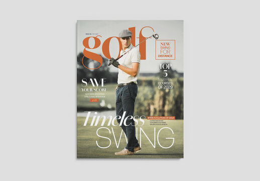 Typographic Magazine Cover Template with Sport Theme
