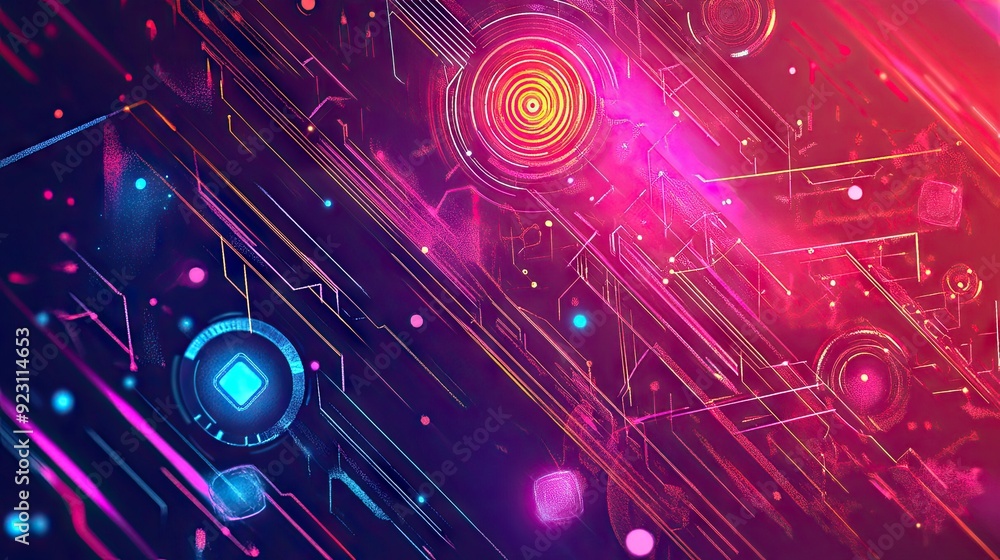 Aufkleber digital big data illustration featuring futuristic technology and hand-drawn abstract art. highlight