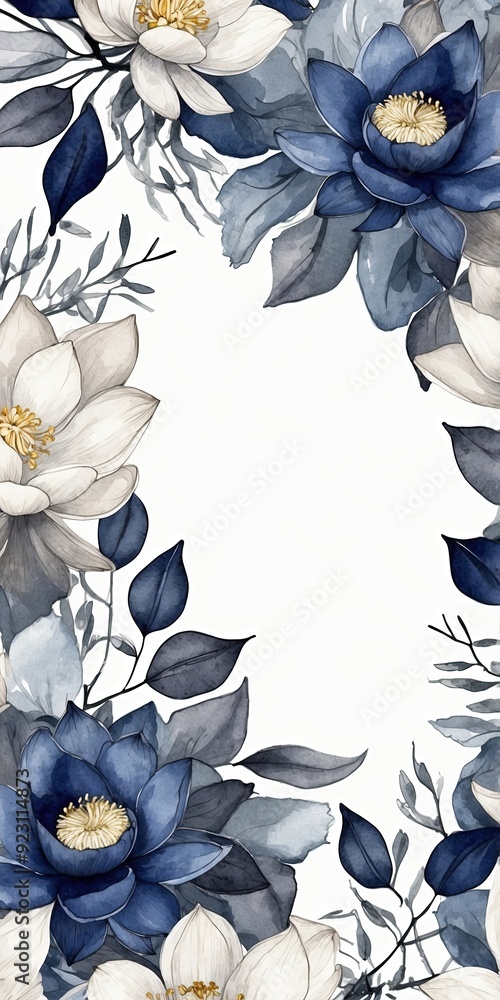 Wall mural water color seamless floral pattern