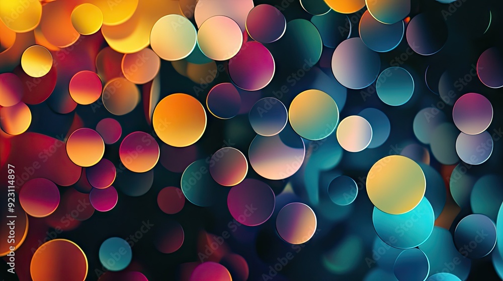 Poster dynamic abstract background with a pattern of colorful circles blending together. perfect for eye-ca