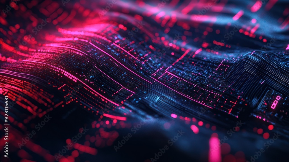 Poster an abstract technology background is a work of art that celebrates the beauty and complexity of tech