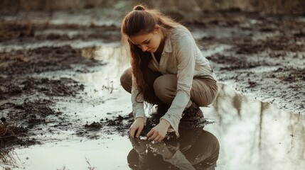 Woman in Mud and Water