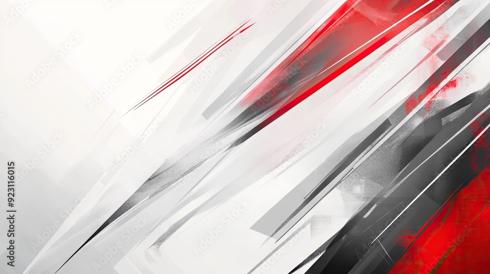 Poster elegant abstract design showcasing a mix of red, gray, and white with generous blank space. perfect 