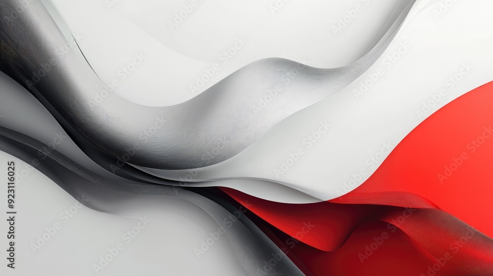 Aufkleber elegant abstract design showcasing a mix of red, gray, and white with generous blank space. perfect 