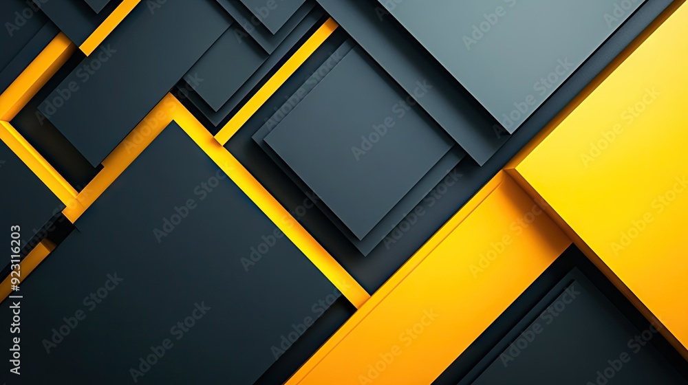 Poster elegant abstract design with yellow and grey triangle arrows forming a geometric pattern. the futuri