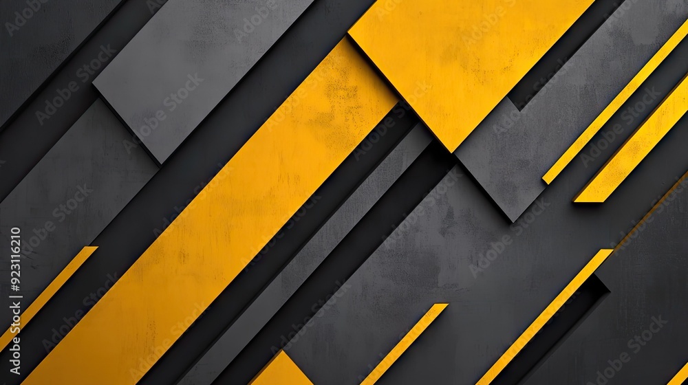 Poster elegant abstract design with yellow and grey triangle arrows forming a geometric pattern. the futuri
