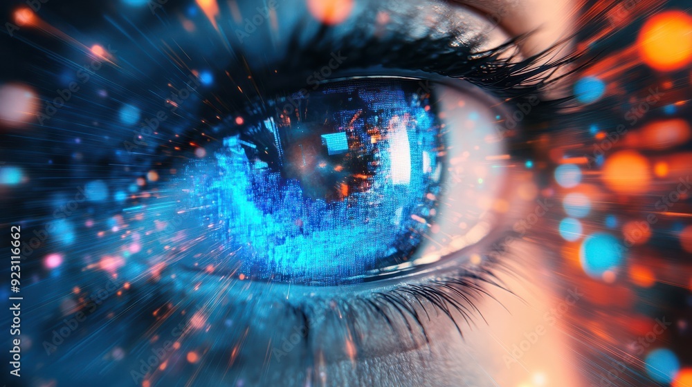 Poster blur is a concept that represents the future of technology in the field of cyber security with a bac