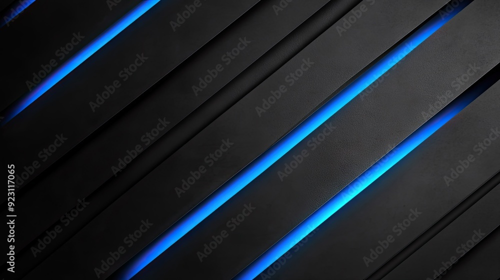 Poster elegant dark grey backdrop featuring bold blue light lines and subtle shadows, creating a luxurious 