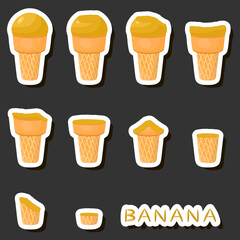 Big colorful set different forms natural dessert ice cream of consisting various ingredients