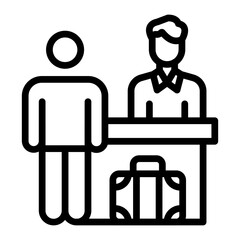 Fototapeta premium Checkin Vector Line Icon Design