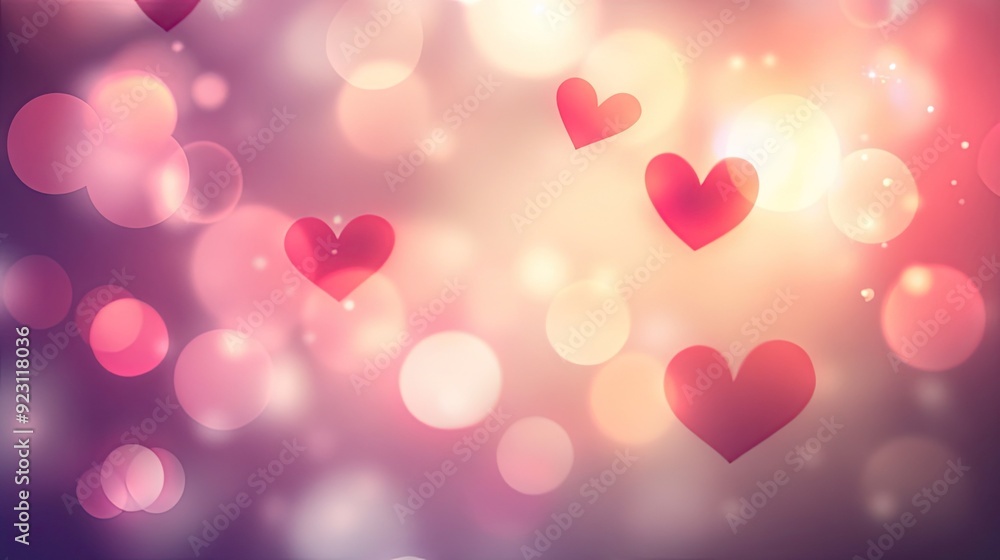 Fototapete eps 10 vector design of a blurred valentine's day background, showcasing soft pink and red hues with