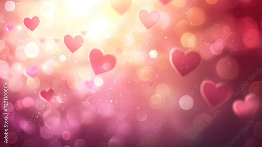Fototapete eps 10 vector design of a blurred valentine's day background, showcasing soft pink and red hues with