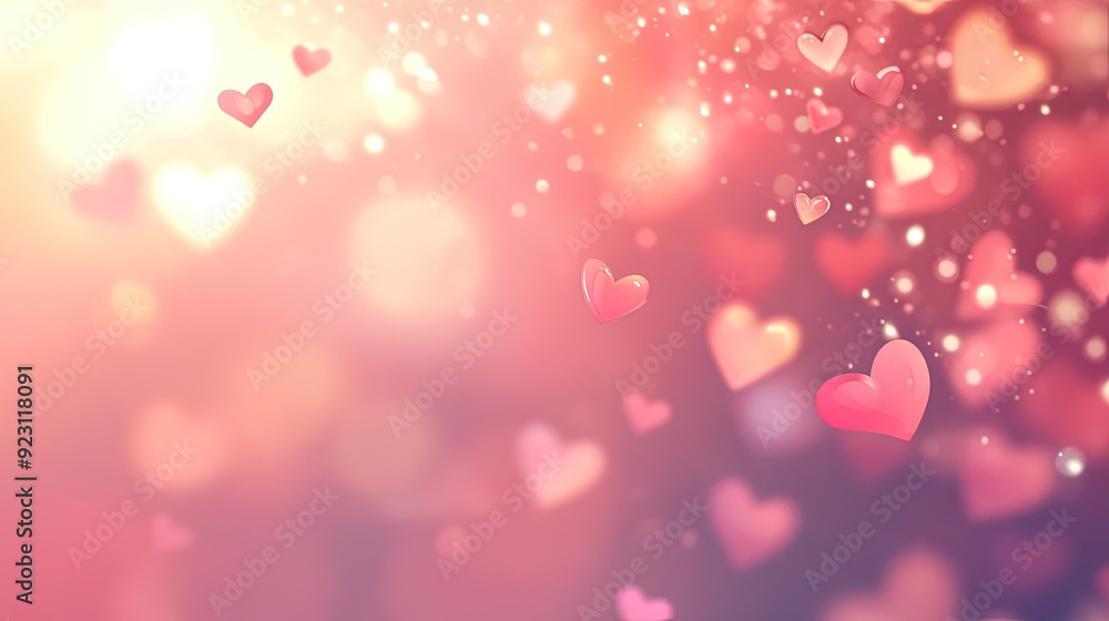 Fototapete eps 10 vector design of a blurred valentine's day background, showcasing soft pink and red hues with