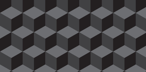 Minimal abstract dark black background from cubes vector art. Geometric tiles and mosaic creative stylish seamless pattern block cube background. minimal hexagon Cubes mosaic shape vector design