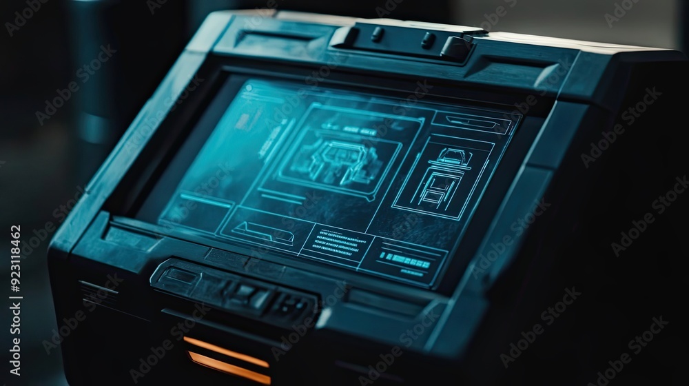 Poster futuristic interface of a technological device