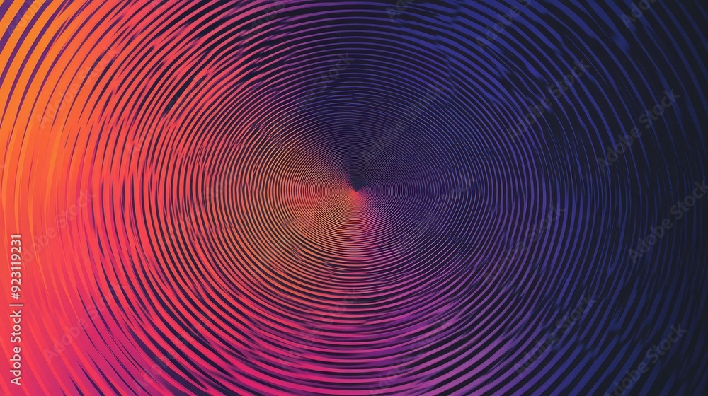 Poster futuristic circle gradient with abstract rings creating a ripple effect. geometric stripe pattern su