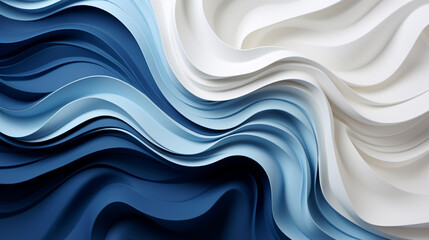 Fototapeta premium Paper art cartoon abstract waves. Paper carve background. Modern origami design