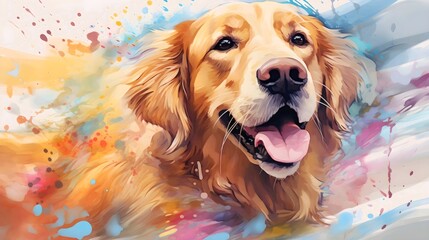 Smart and cute dog, gennerative AI illustrations	