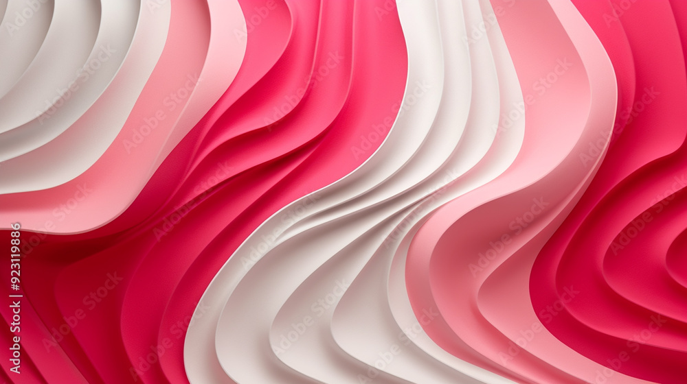 Wall mural abstract smooth pink and white wave mesh gradient background design
