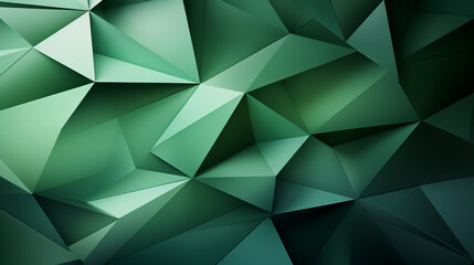 Fototapeta premium 3D abstract background with green paper shapes.
