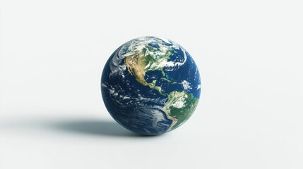 Fototapeta premium Earth day concept. Illustration of the green planet earth on a white background. Save the Earth concept. Happy Earth Day, 22 April. Ai generated image