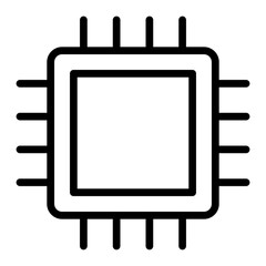 Cpu Vector Line Icon Design