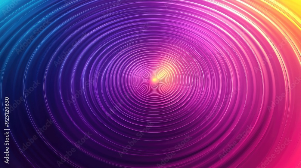 Poster geometric circle gradient with dynamic abstract rings and ripple effects. perfect for modern technol