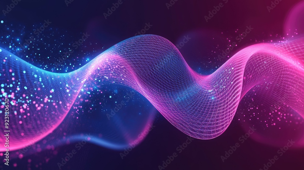 Aufkleber geometric dynamic background featuring dna molecules and wave flows. perfect for science and technol